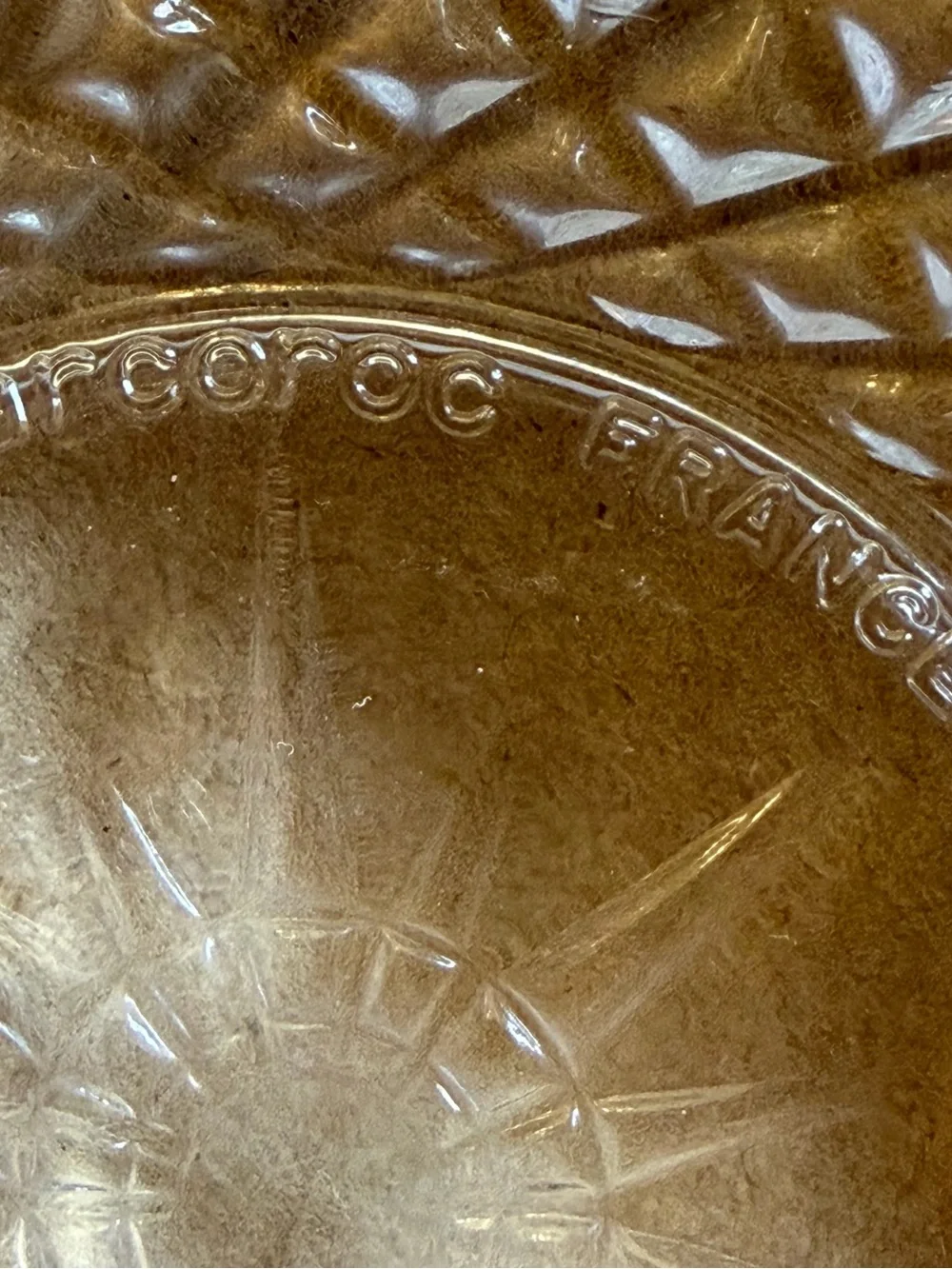 Arcoroc France Clear Glass Diamond-Cut Dessert Fruit Bowls - Set of 6 Vintage